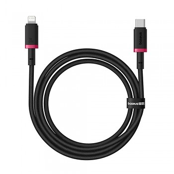 Baseus datový kabel Dura Series (P10377800U01-03) - Type-C na Lightning, rychlé nabíjení, PD 20W, nylon, 2 m - červeno-černý