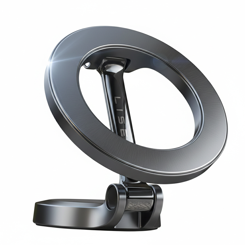 Levně Lisen držák do auta na palubní desku (YL0224010003), MagSafe, univerzální, otočný o 360°, skládací, magnety N52, černá