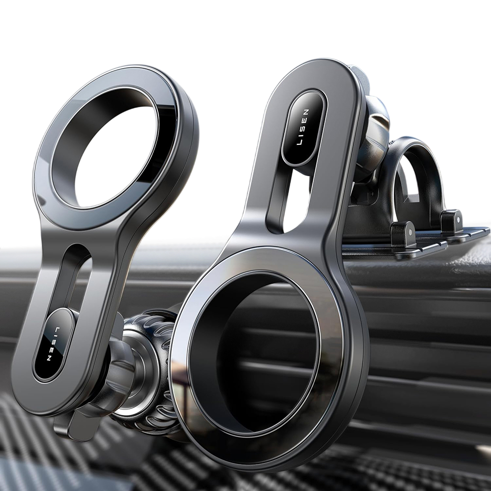 Levně Lisen - magnetický držák do auta (YL0224050011) do mřížky ventilace a na palubní desku, otáčení o 360°, bezpečné uchycení, magnetický úchyt - černý