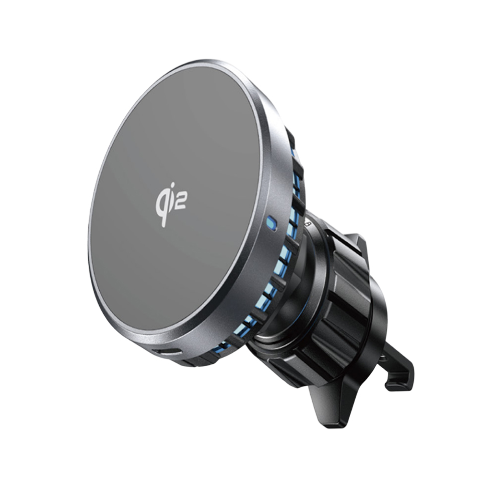 Lisen - držák do auta s bezdrátovým nabíjením W701 (YL0224060042) - do mřížky ventilace, s USB, USB-C nabíječkou do auta, kabelem, 15W - černý