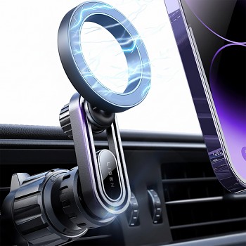 Lisen - magnetický držák do auta do mřížky ventilace (YL0222100001), univerzální, nastavitelný, bezpečné uchycení, magnety N52, černý