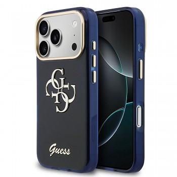 Zadní kryt Guess IML 4G Script Metal Logo pro iPhone 17 Pro Blue