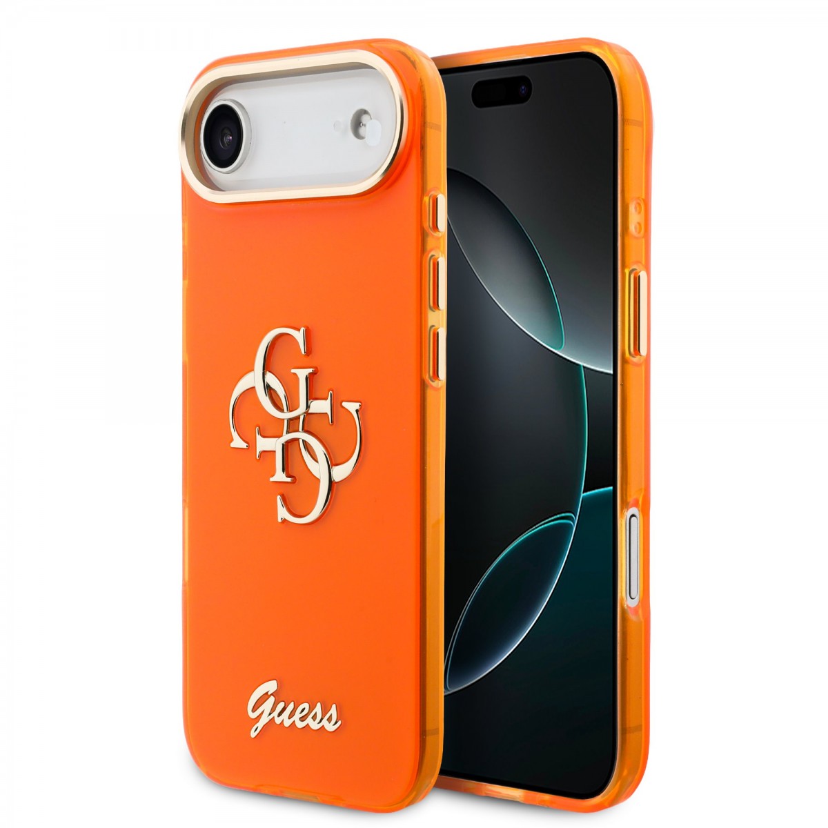 Levně Zadní kryt Guess IML 4G Script Metal Logo pro iPhone Air Orange