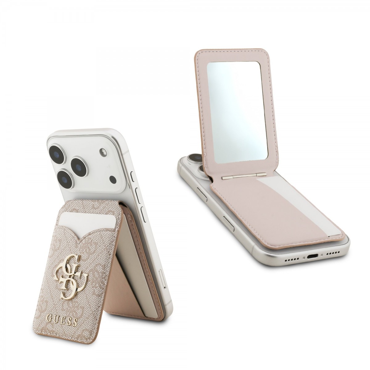 Levně Peněženka se Stojanem Guess PU 4G Mirror MagSafe Cardslot Pink