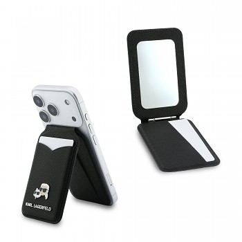 Peněženka se Stojanem Karl Lagerfeld Mirror MagSafe Cardslot Black