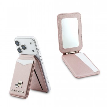 Peněženka se Stojanem Karl Lagerfeld Mirror MagSafe Cardslot Pink