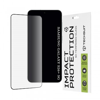 Techsuit - 111D sklo s plným pokrytím / celoplošným lepením - Samsung Galaxy S26 Plus - černá