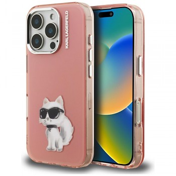 Karl Lagerfeld - IML Aquarelle Choupette Logo (KLHCP16LHMCHAQP) pro iPhone 16 Pro - růžový