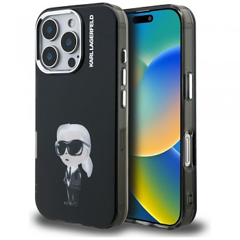 Karl Lagerfeld - IML akvarelový Karl a logo MagSafe (KLHCP16LHMKIAQK) - iPhone 16 Pro - černý