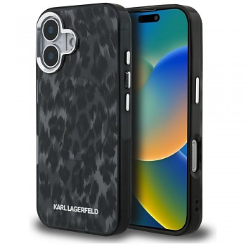 Karl Lagerfeld - IML Leopard Pattern MagSafe (KLHMP16SHDLEOICK) - iPhone 16 - černá