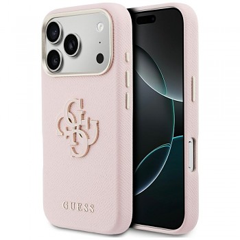 Guess - Pevné pouzdro Resin Logo (GUHCP17L5PS4RGGP) - iPhone 17 Pro Max - růžová