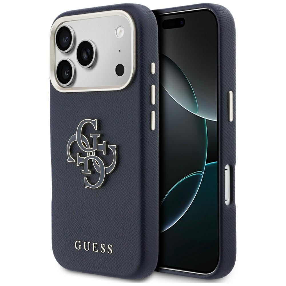 Levně Guess - pevné pouzdro s logem z pryskyřice (GUHCP17L5PS4RGGB) - iPhone 17 Pro - modrá