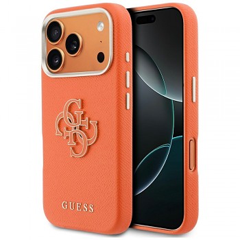 Guess - pevné pouzdro Resin Logo (GUHCP17L5PS4RGGO) - iPhone 17 Pro - oranžová