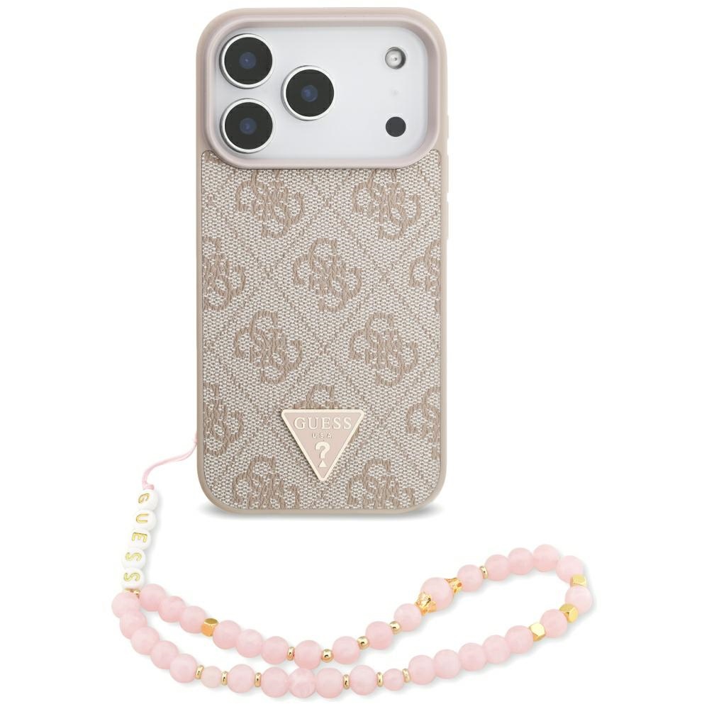 Levně Guess - pevné pouzdro 4G s páskem Triangle Logo MagSafe (GUHMP17LP4TSDPPSP) - pro iPhone 17 Pro - růžové