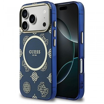 Guess IML Peony Dot MagSafe (GUHMP17L5HPOEDB) pro iPhone 17 Promodrá