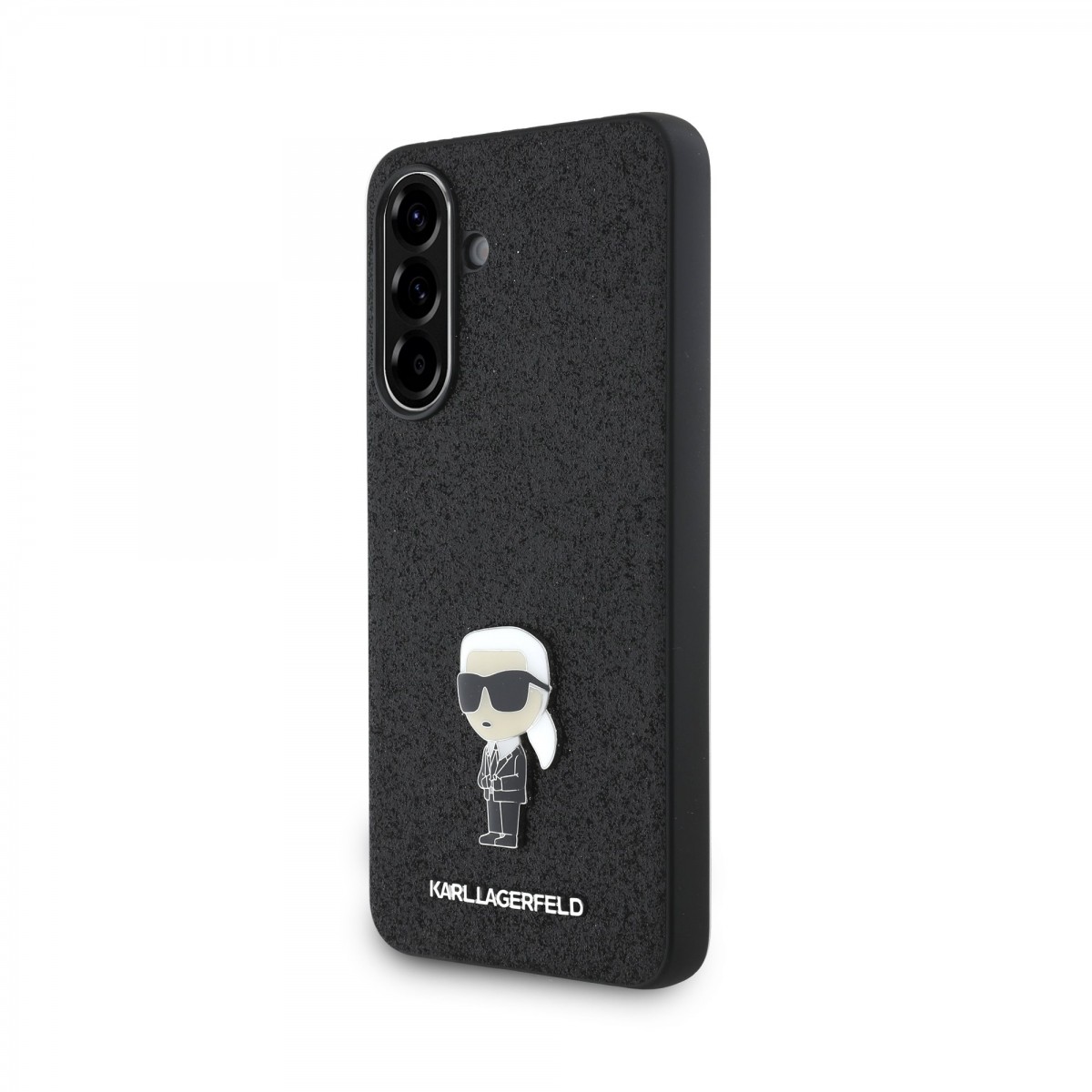 Levně Zadní kryt Karl Lagerfeld Fixed Glitter Metal Ikonik pro Samsung Galaxy A56 Black