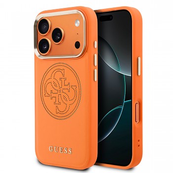 Zadní kryt Guess PU Perforated 4G pro iPhone 17 Pro Max Orange