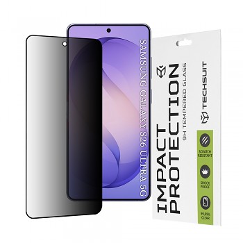 Techsuit - privátní ochranné sklo 111D s lepením po celé ploše - Samsung Galaxy S26 Ultra - černá