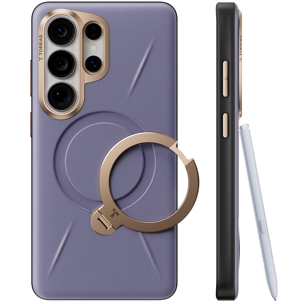 Levně Torras QPRO Leather Series pro Samsung Galaxy S26 Ultratmavě fialová