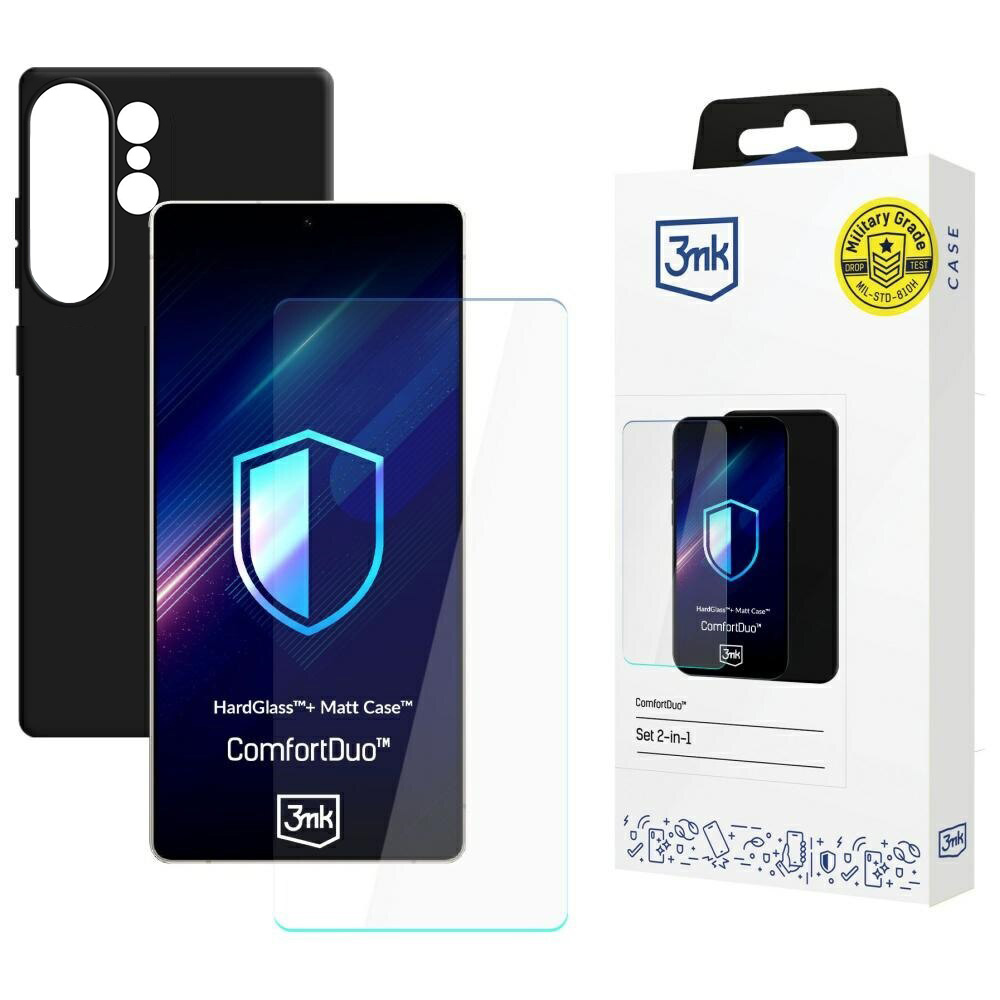 Levně 3mk sada ComfortDuo ochranné sklo + matné pouzdro pro Samsung Galaxy S26 Ultračerná