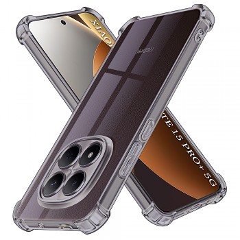 Techsuit - nárazuvzdorný průhledný silikonový kryt - Xiaomi Redmi Note 15 Pro+ 5G / Poco M8 Pro 5G - kouřová černá