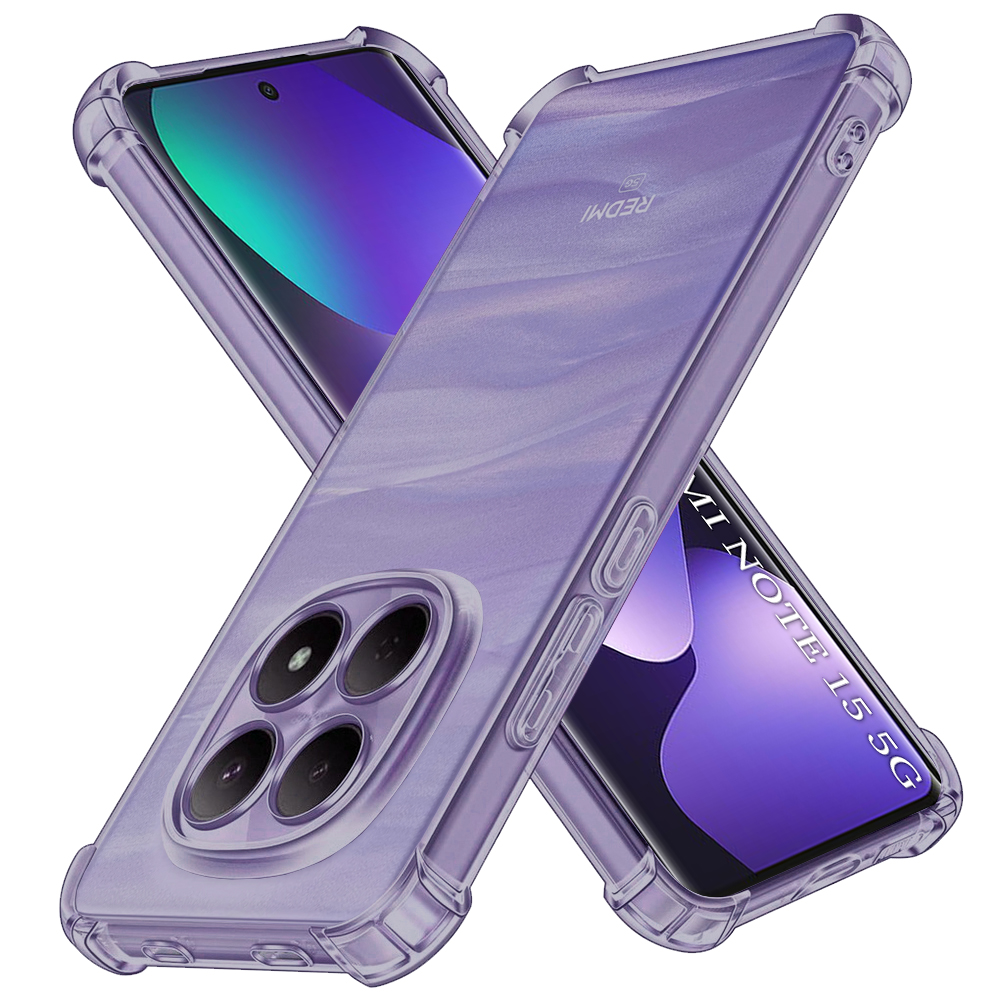 Levně Techsuit - nárazuvzdorný průhledný silikon - Xiaomi Redmi Note 15 5G / Note 15 4G / Poco M8 5G - kouřově černá