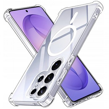Techsuit - Shockproof Clear Silicone MagSafe - Samsung Galaxy S26 Ultra - Čirá