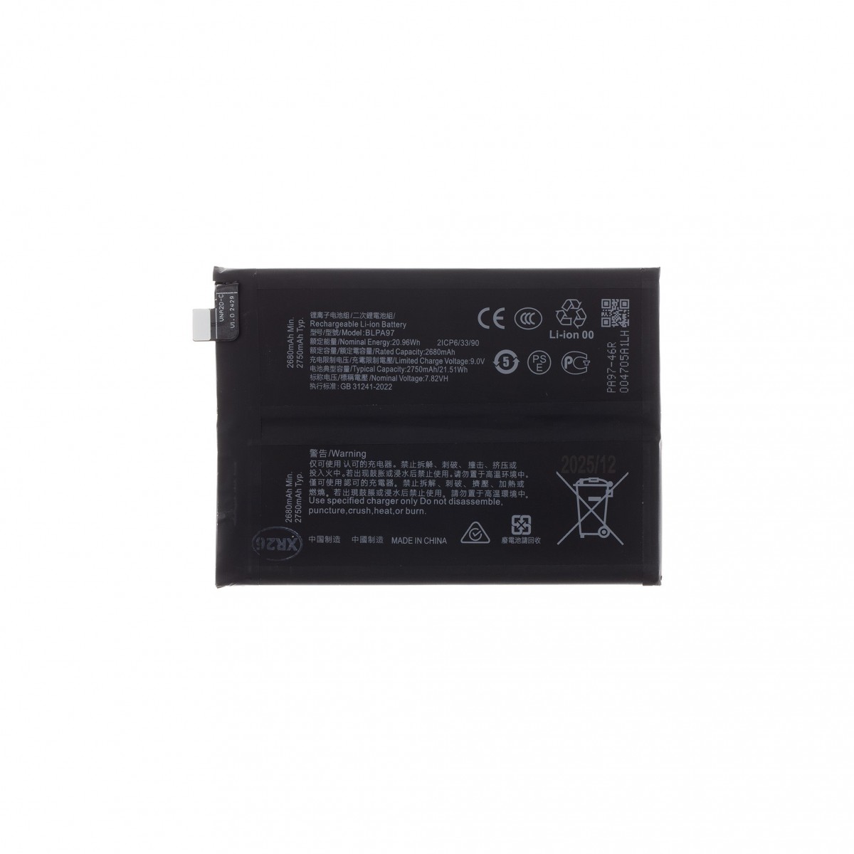 Levně Baterie BLPA97 pro OnePlus Nord 4 5500mAh Li-Ion (OEM)