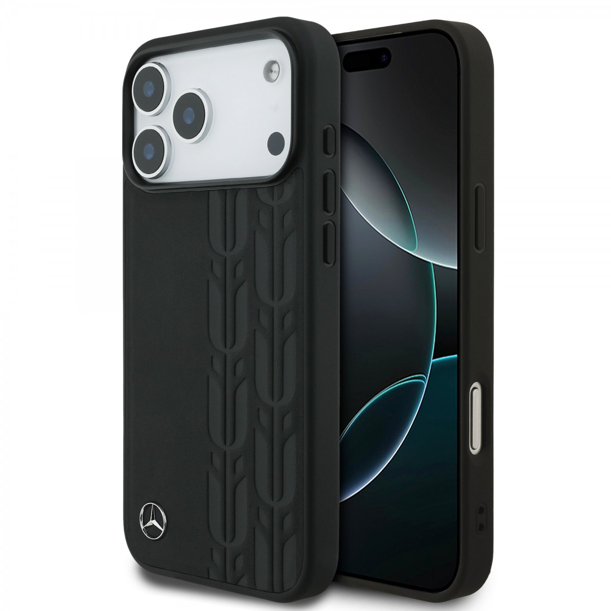 Levně Zadní kryt Mercedes Leather Laurel Leaves MagSafe pro iPhone 17 Pro Max Black