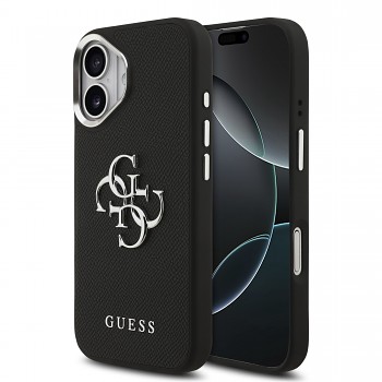 Zadní kryt Guess PU Grained 4G Metal Logo pro iPhone 17 Black