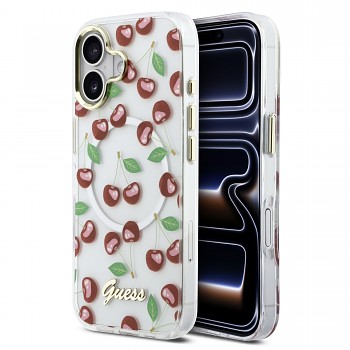 Zadní kryt Guess IML Glitter Cherry MagSafe pro iPhone 17