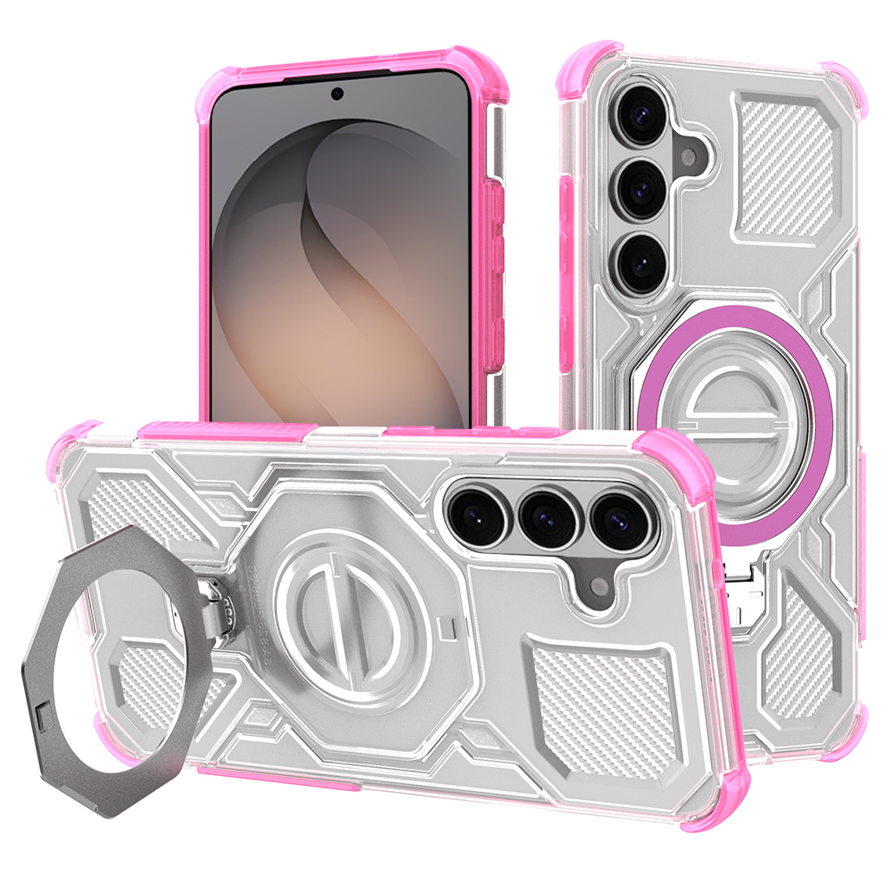 Levně Techsuit - Carbon Shield PRO - Samsung Galaxy S26 - Růžová transparentní