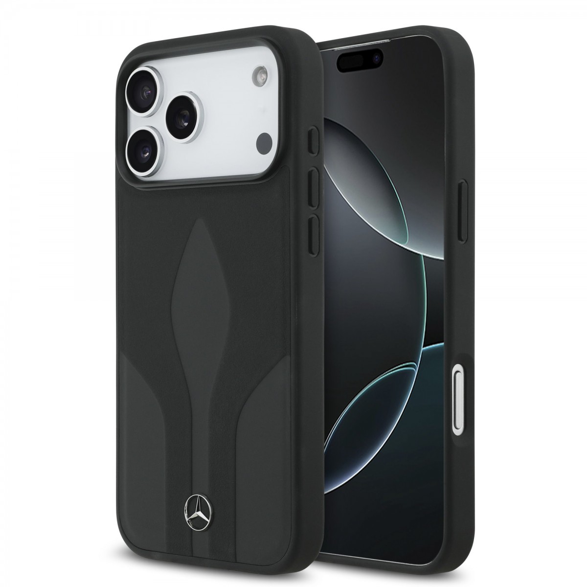 Levně Zadní kryt Mercedes Leather The Move MagSafe pro iPhone 17 Pro Max Black