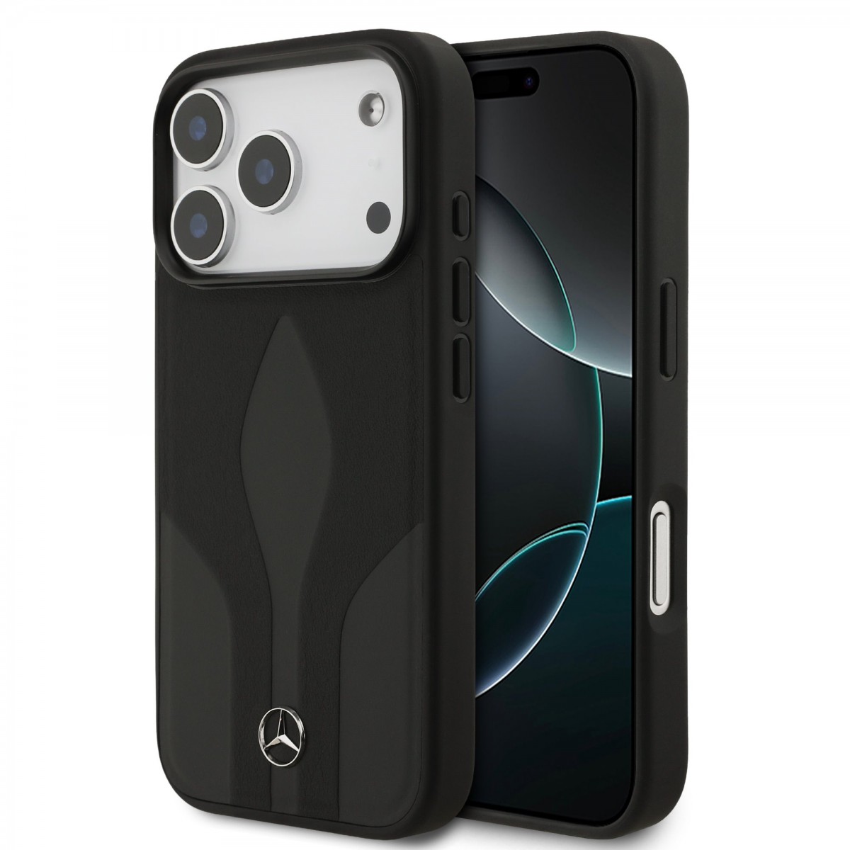 Levně Zadní kryt Mercedes Leather The Move MagSafe pro iPhone 17 Pro Black