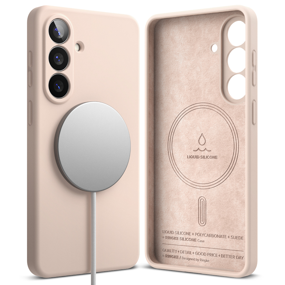 Ringke - Silicone MagSafe - Samsung Galaxy S26 Plus - Pískově růžová