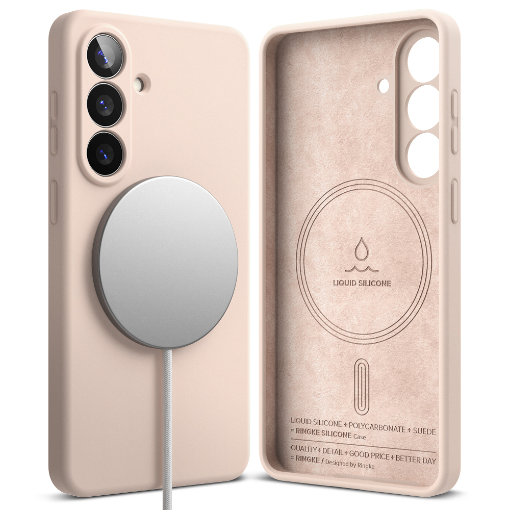 Ringke - Silicone MagSafe - Samsung Galaxy S26 - Pískově růžová