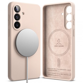 Ringke - Silicone MagSafe - Samsung Galaxy S26 - Pískově růžová