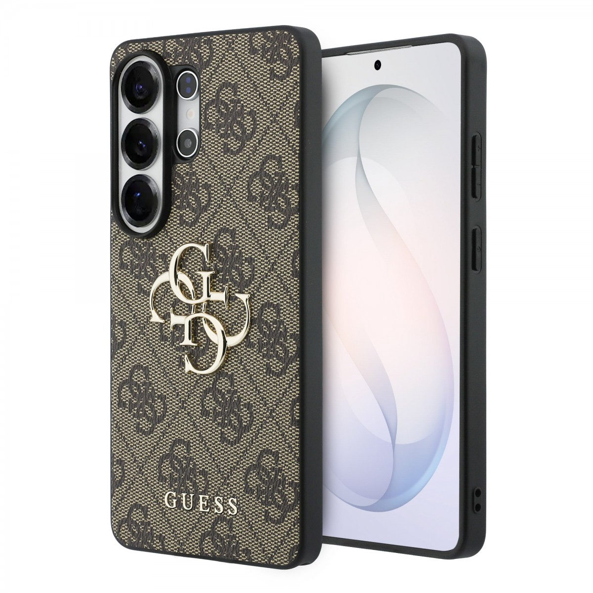 Levně Zadní kryt Guess PU 4G Metal Logo pro Samsung Galaxy S26 Ultra hnědý