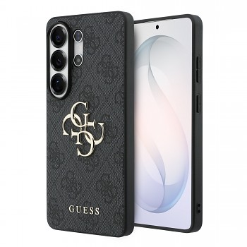 Zadní kryt Guess PU 4G Metal Logo pro Samsung Galaxy S26 Ultra šedý