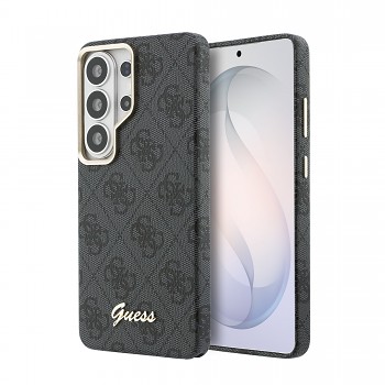 Zadní kryt Guess PU 4G Script Metal Logo Magnetic pro Samsung Galaxy S26 Ultra černý
