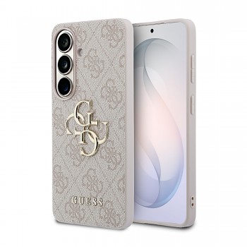 Zadní kryt Guess PU 4G Metal Logo pro Samsung Galaxy S26+ růžový