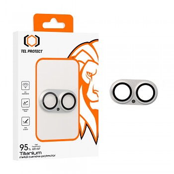 Tvrzené sklo Tel Protect 95% AR+AF Full Metal Camera Protector na fotoaparát pro iPhone 17 stříbrné