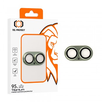Tvrzené sklo Tel Protect 95% AR+AF Full Metal Camera Protector na fotoaparát pro iPhone 17 green