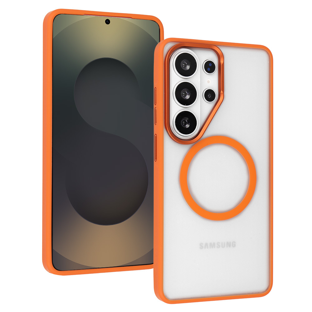 Levně Kryt Liavec Soft Metal Frame pro Samsung Galaxy S26 Ultra oranžový