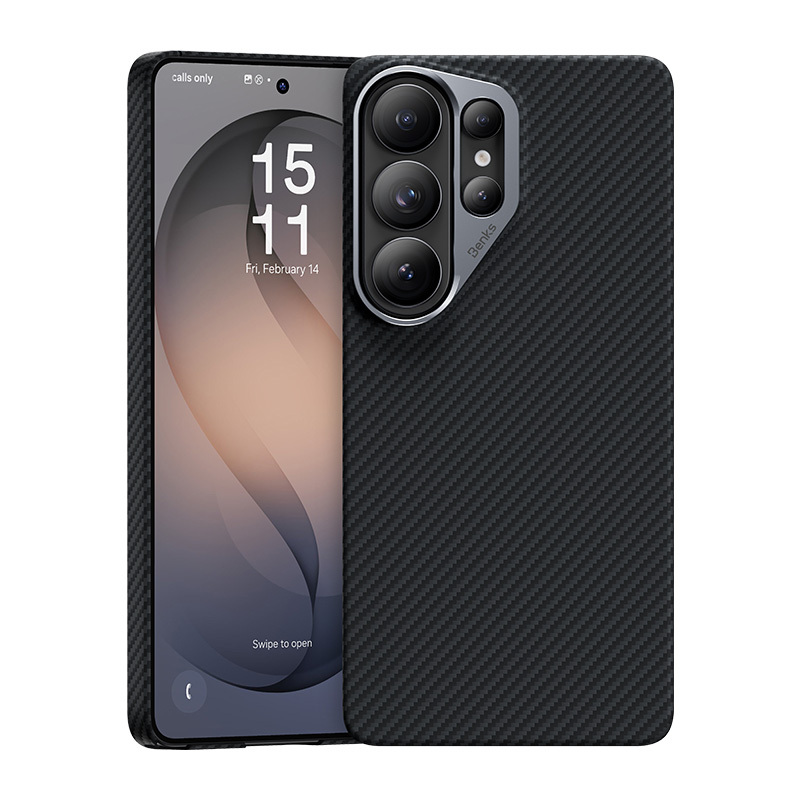 Levně Magnetický kryt s kovovým rámečkem Benks Armor Air Kevlar 600D pro Samsung Galaxy S26 Ultra - černý