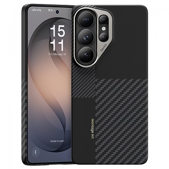 Magnetický kryt s kovovým rámečkem Benks Montage Armor Air Kevlar 600D+1500D pro Samsung Galaxy S26 Ultra - černý