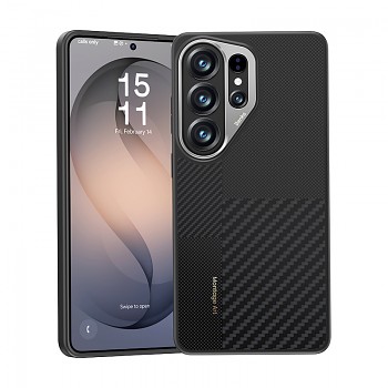 Magnetický kryt s kovovým rámečkem Benks Montage Armor Pro Kevlar 600D+1500D pro Samsung Galaxy S26 Ultra - černý