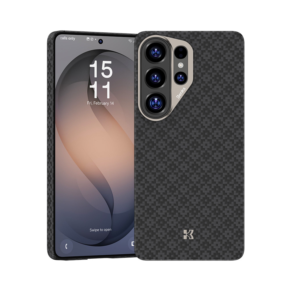Levně Magnetický kryt s kovovým rámečkem Benks Armor Air Grid Kevlar 600D pro Samsung Galaxy S26 Ultra - černý
