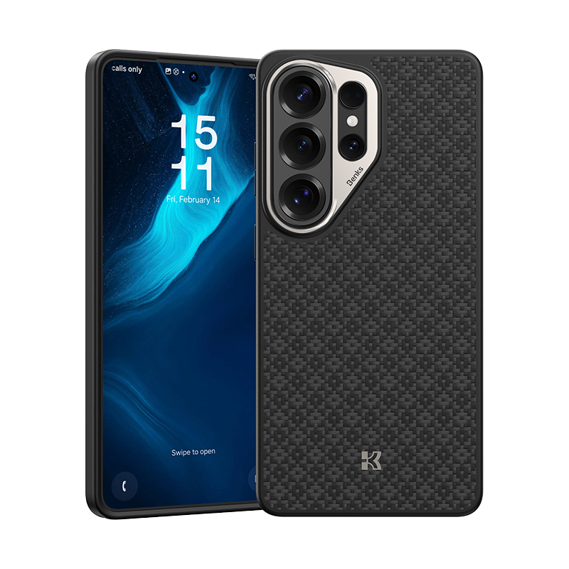 Levně Magnetický kryt s kovovým rámečkem Benks Armor Pro Grid Kevlar 600D pro Samsung Galaxy S26 Ultra - černý