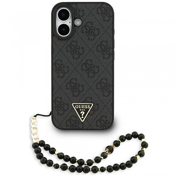 Guess - Pevný kryt 4G Triangle Logo MagSafe se šňůrkou (GUHMP17SP4TSDPPSK) - iPhone 17 - Černá